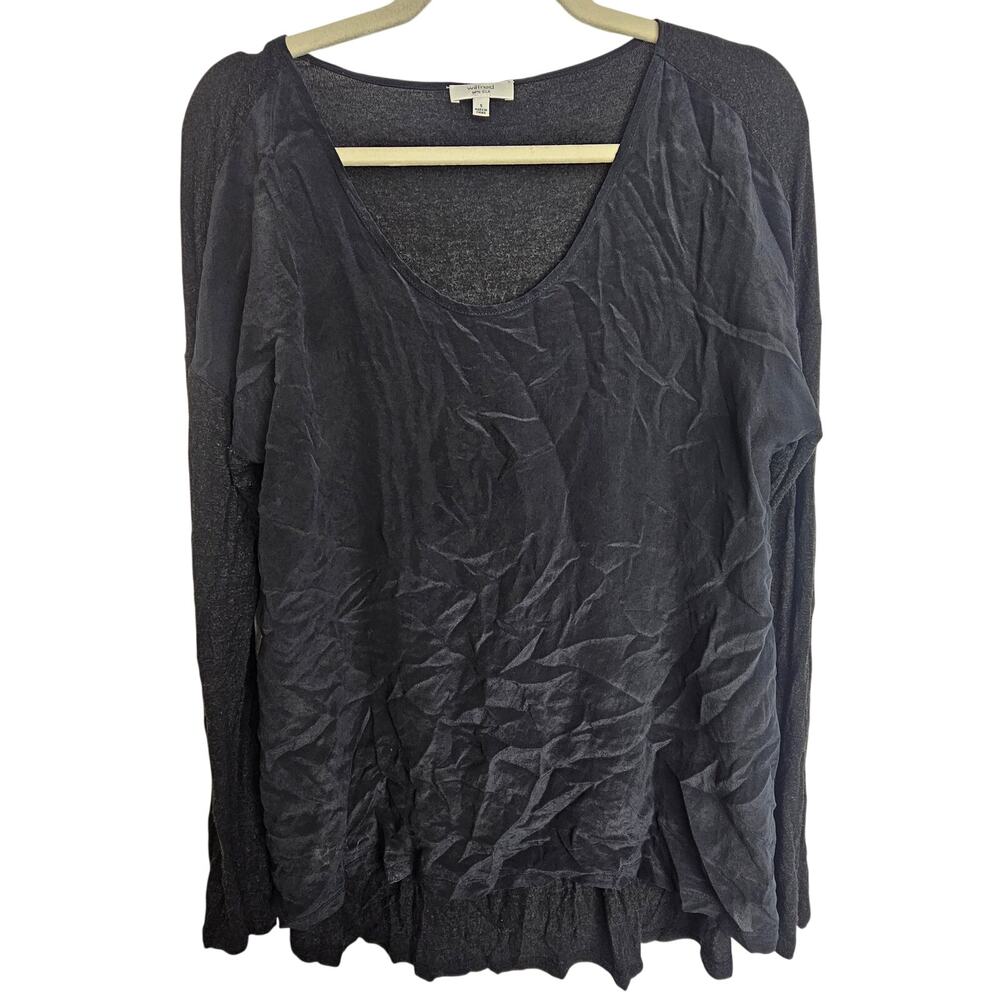 Wilfred Womens Silk Blouse S Quiet Luxury Minimalist Classic Mixed Media Career